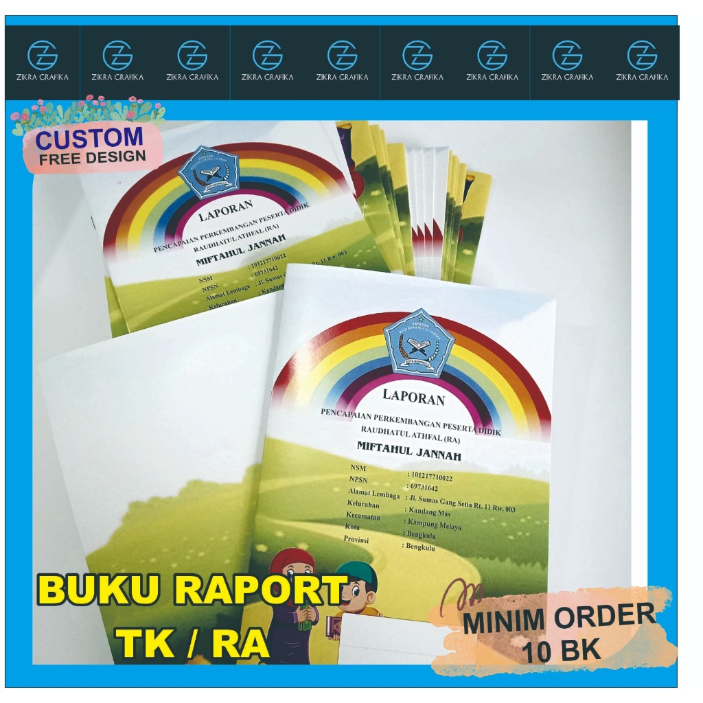 

Buku Raport Tk Ra Custom nama lembaga minim order 10 buku ukuran A4