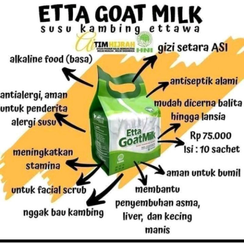 

ETTA GOAT MILK HNI HPAI susu kambing etawa