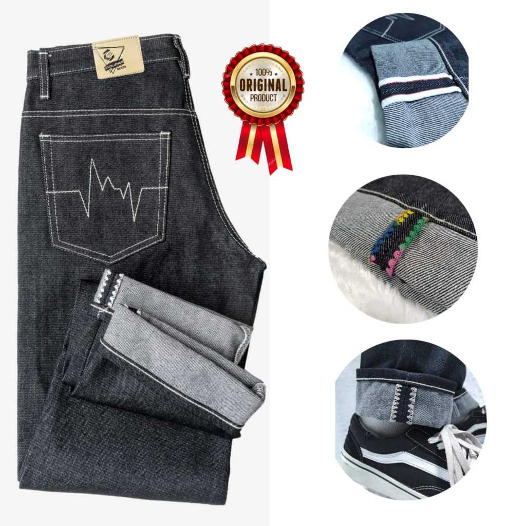 UKURAN 23-38 BISA COD DENIM SELVEDGE ACCENT 15 OZ/ CELANA DENIM SELVEDGE / GUDANG SELVEDGE BANDUNG