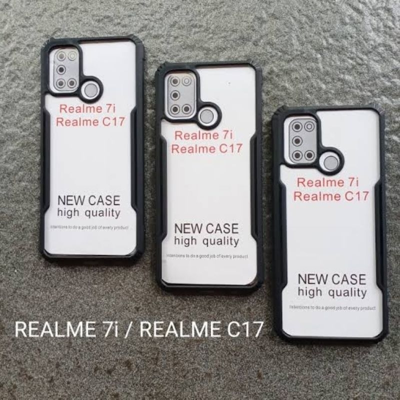 Case Armor Shockproof Realme 7i Camera Protection Hard Soft Case HITAM