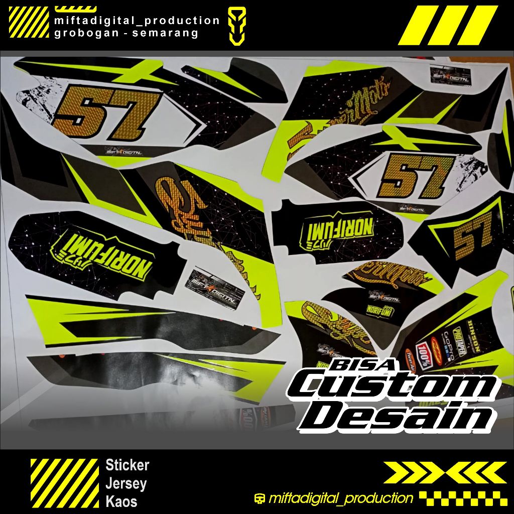 Sticker/Decal Motor KLX L/Bf/S Full Body + Kombinasi Chrome Gold Carbon Hologram Fluo Stabilo KLX01