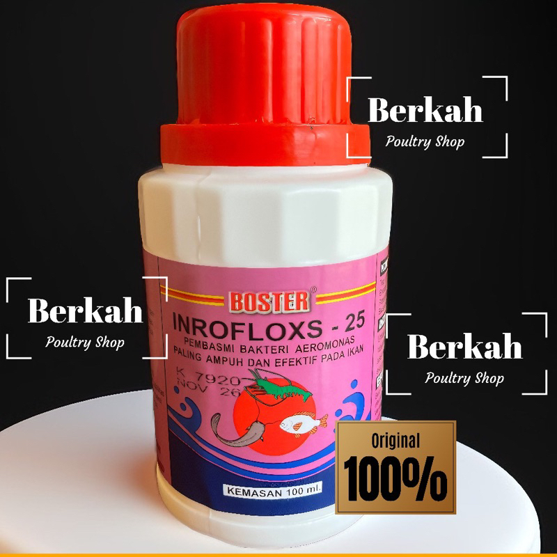 Boster Inrofloxs-25 Cair / Pembasmi Bakteri & Aeromonas Ikan Lele Nila Gurami Patin