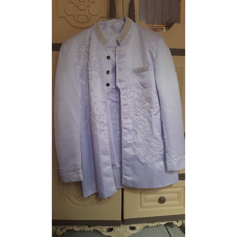 baju akad putih pengantin pria