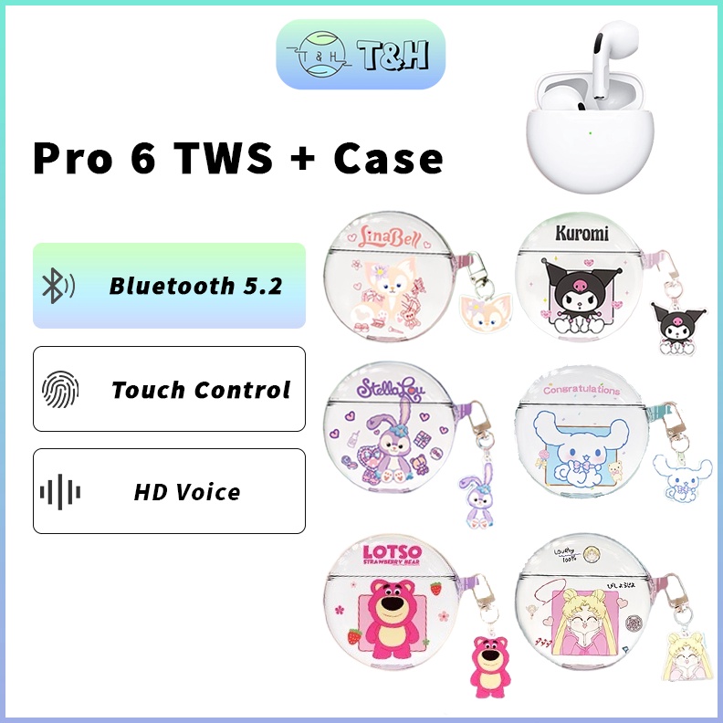 Instan CODPengiriman Cepat Pro 6 TWS  Free Case  Inpods Pro 6 TWS Earphone Headset Bluetooth Nirkabe