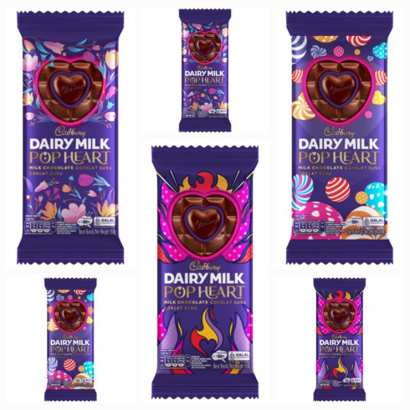 

Cadbury Dairy Milk Pop Heart Milk Chocolate Cokelat Susu Coklat Susu 150 GR