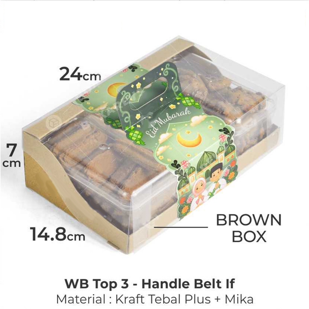 

1 Lembar Dus Box Handle Lebaran Toples 2 x 350 gram & 3 x 350 gram Idul Fitri WB Top 2 & WB Top 3