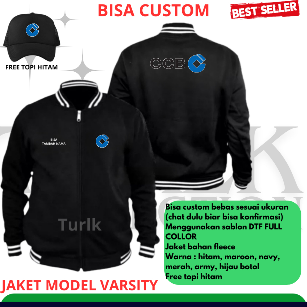 Jaket Bak CCB Jaket Varsity Bank China Construction Bank Indonesia