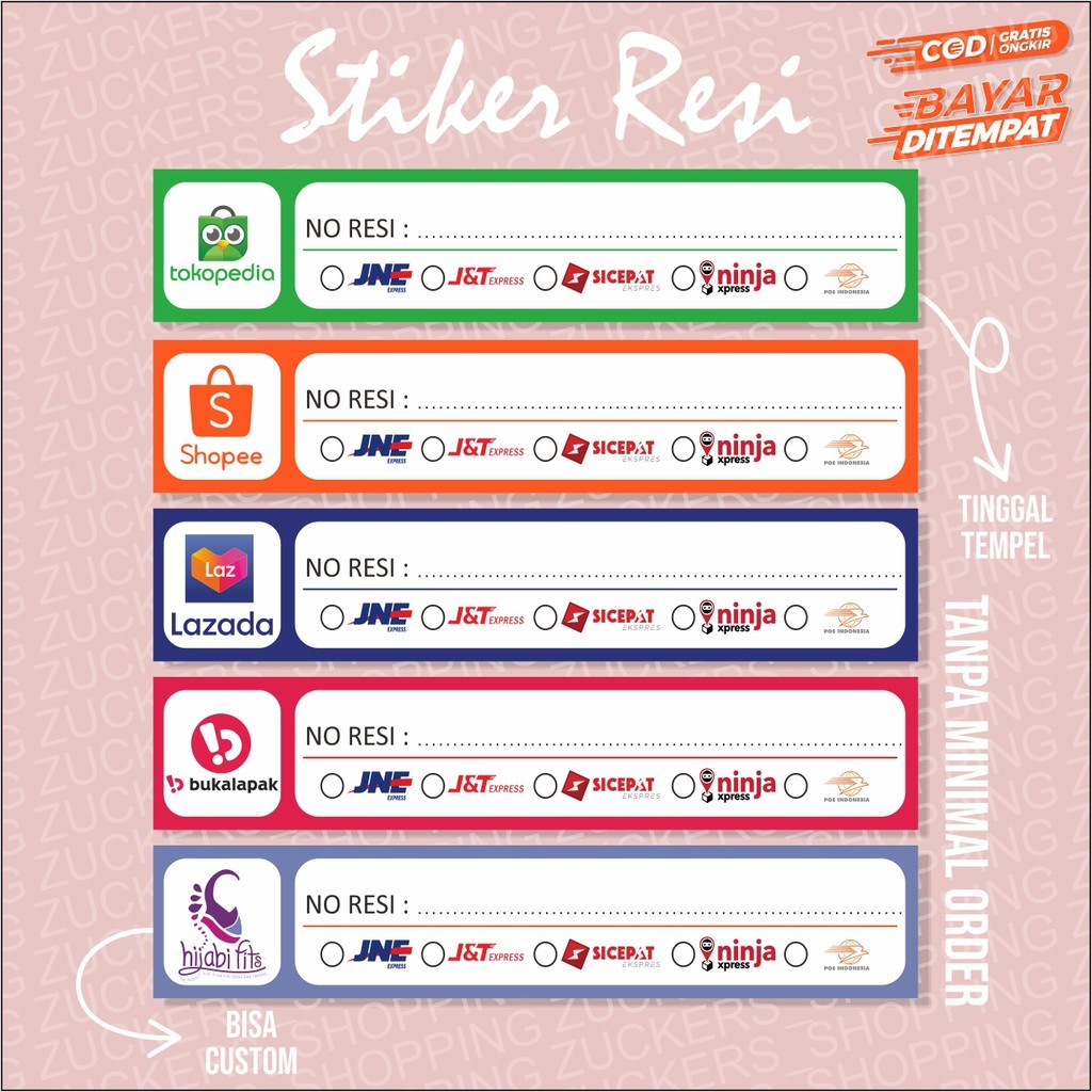 

Stiker Resi, Stiker Pengiriman 2X10CM Stiker HVS