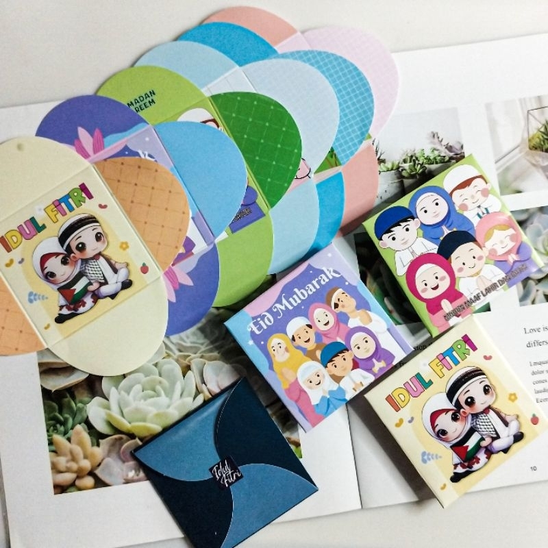 

Amplop Lebaran Unik tutup sticker (isi 25pcs) Amplop Unik Amplop Baling Baling Karakter Angpao Lucu