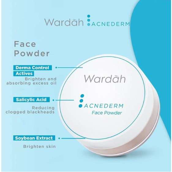 Wardah Acnederm Face Powder 20gr | Bedak Tabur Anti Jerawat/Loose Powder/Setting/Anti Acne