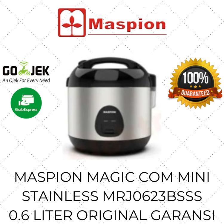 MASPION Magic Com Mini 0.6 Liter Stainless Steel MRJ0623BSSS / Rice Cooker Mini / Mejikom Murah / Me