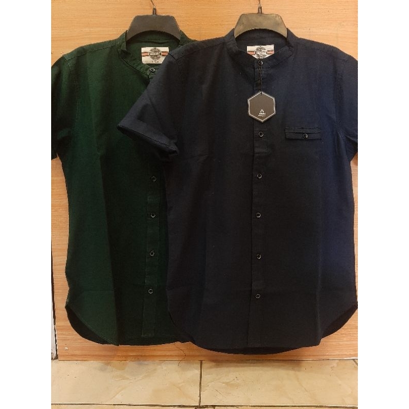 Kemeja Kerah Shanghai Pria Lengan Pendek Original Aboki Teriple Eight Brother Bross