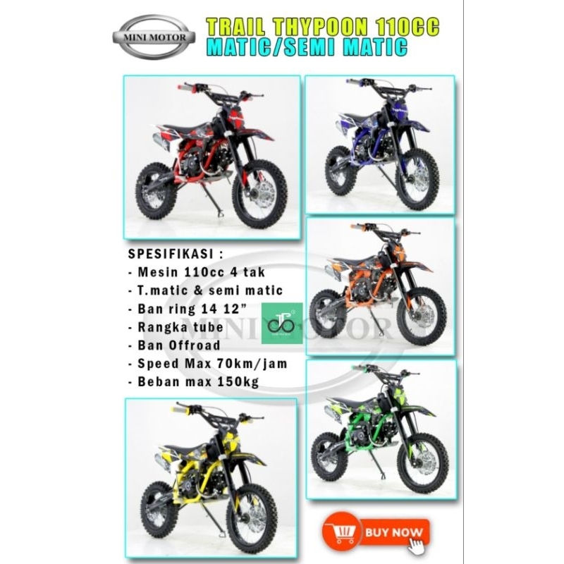 Motor Trail Medium Trail Typhoon 110cc 4tak TERBARU
