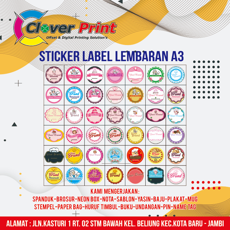 

STICKER LEMBARAN A3 +