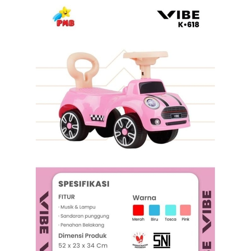 TOLOCAR MOBIL MOBILAN ANAK KAYUH PMB K618 K 618 VIBE MINI COPER#RIDE ON ANAK TOLOCAR MOBIL EXCAVATOR