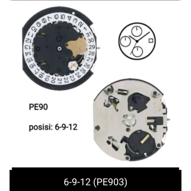Mesin Jam Tangan PE 90 Crono 902-903