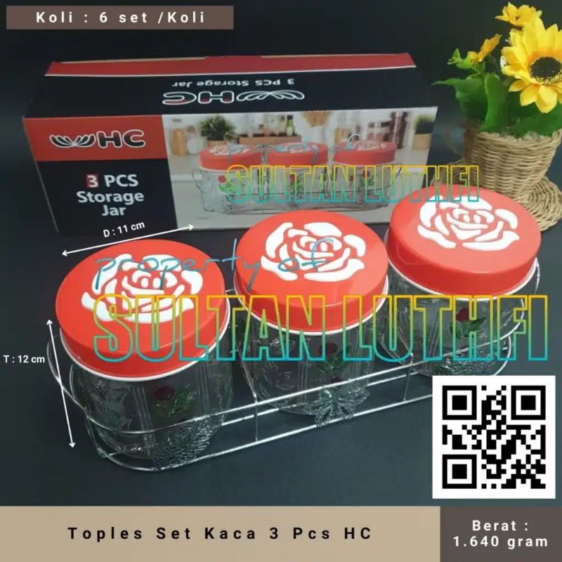 Toples Set Kaca 3 Pcs HC