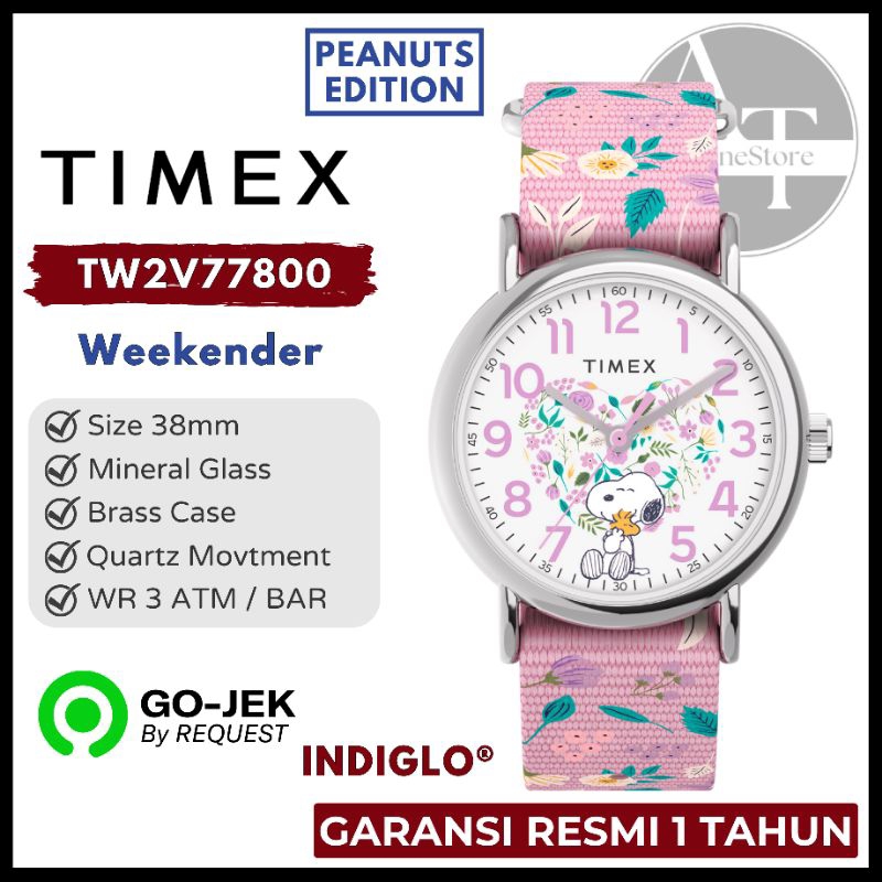 Jam Tangan Wanita Timex TW2V77800 Weekender x Peanuts ORIGINAL Resmi