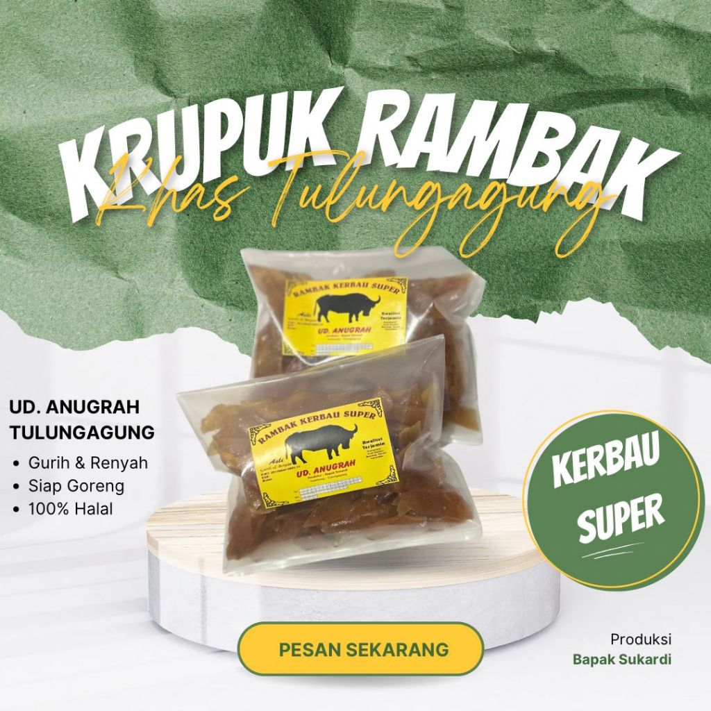 Krupuk Rambak Kerbau (Mentah) Khas Tulungagung - 250gram