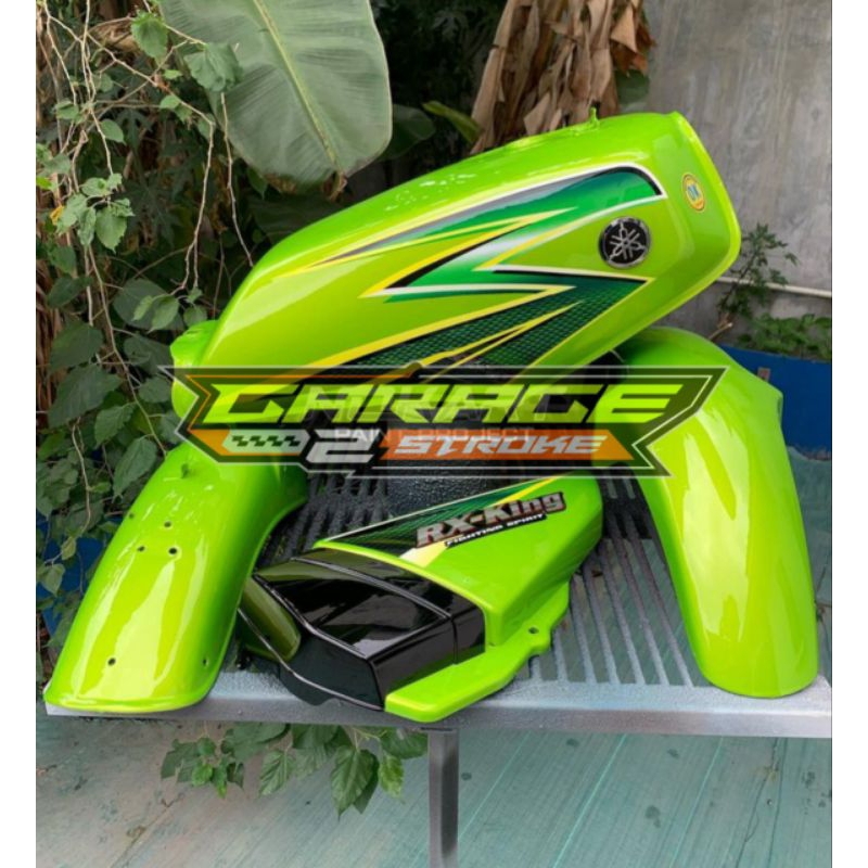 Body Bodi Set Yamaha RX King Warna Lime Green Lembayung Gold