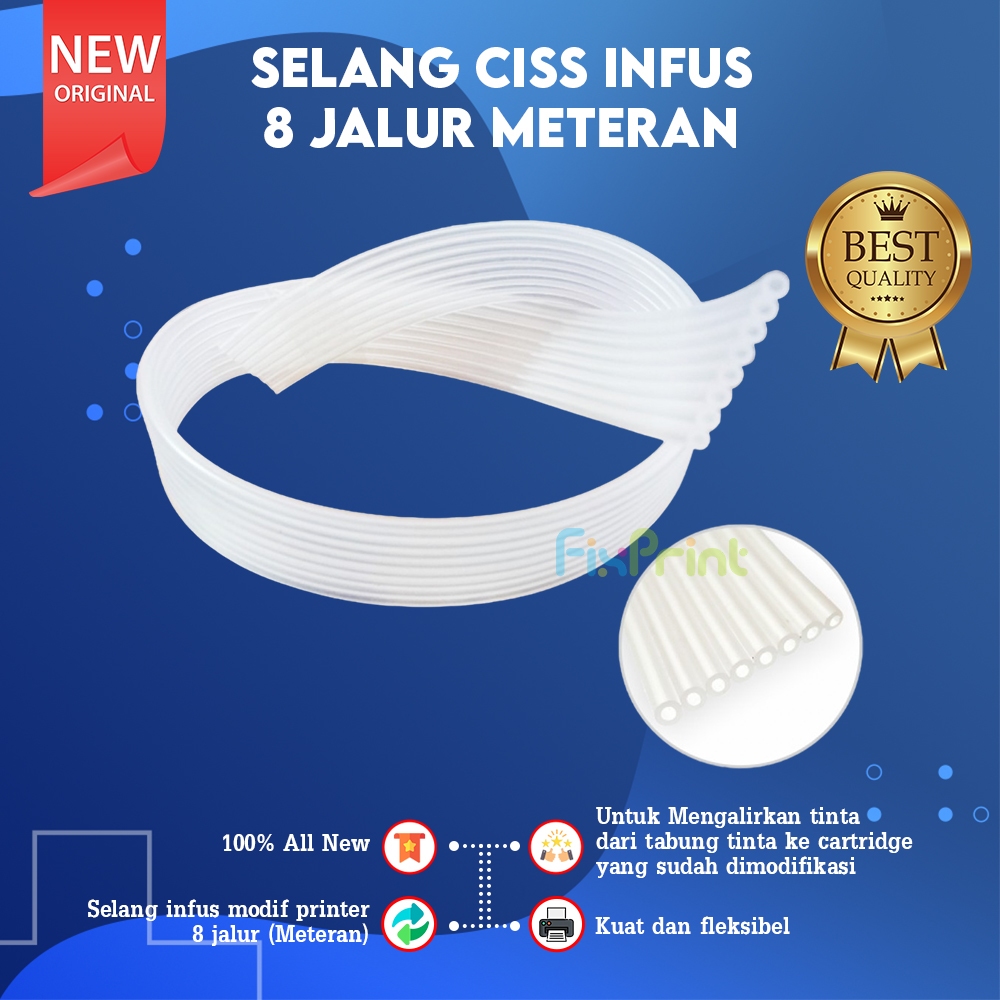 Selang Infus CISS 6 / 8 Jalur Per Meter Printer Epson 1390 R1390 T60 T1100