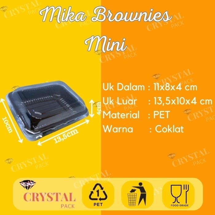 1 Dus Mika Brownies Mini + Tutup / Mika Tray Brownies Mini
