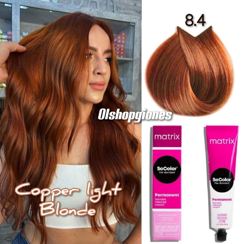Matrix socolor 8.4 Copper + oxydant campuran cat rambut Hair Color pikok