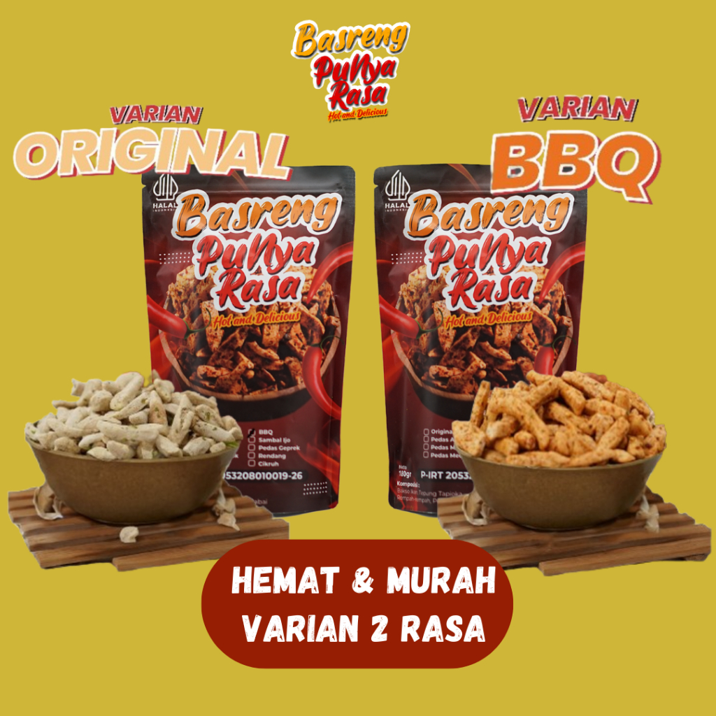 

Cemilan Basreng Original+BBQ Bundling 2Rasa Lebih Murah Lebih Enak