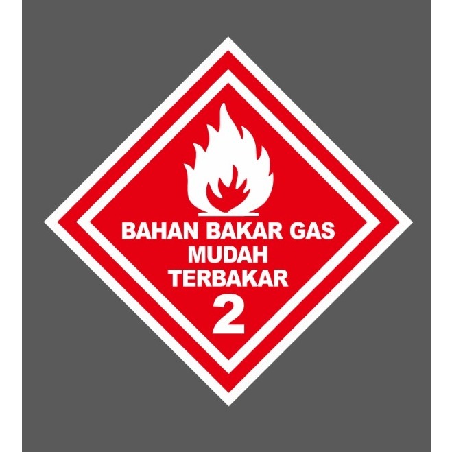 STICKER BAHAN BAKAR GAS MUDAH TERBAKAR
