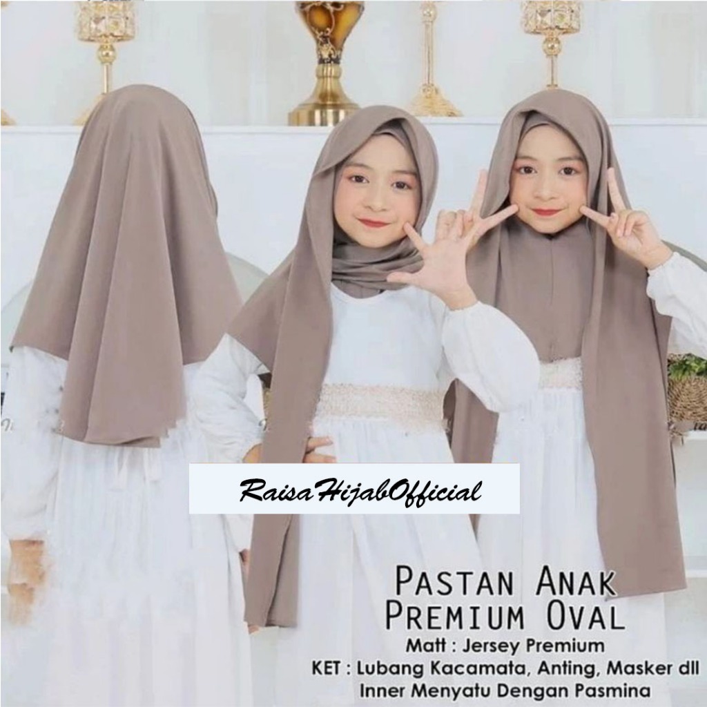 Pashmina Instan Anak Inner Ninja Oval 3 In 1| Kerudung Anak Pashmina Inner 3 In 1 Terbaru | Pashmina