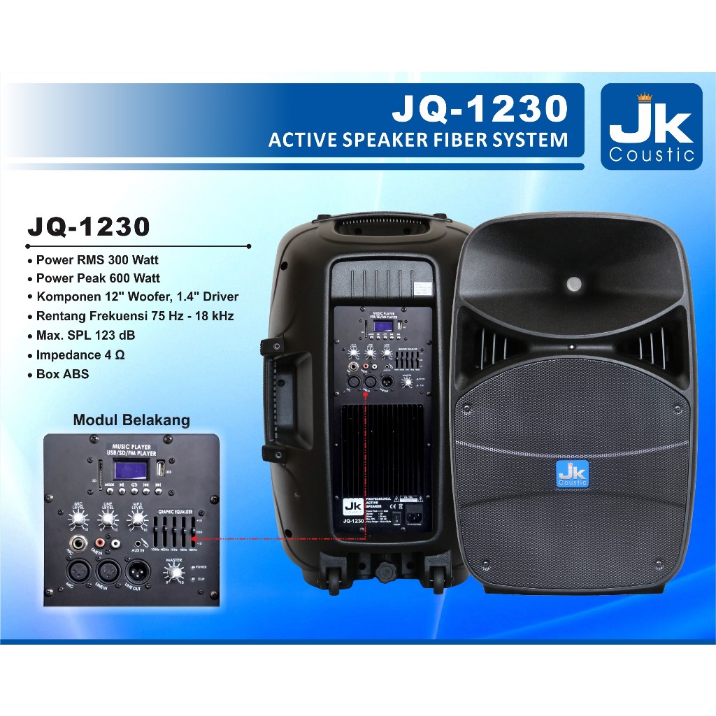 Speaker Aktif JQ 1230 JK Coustic Speaker 12 inc