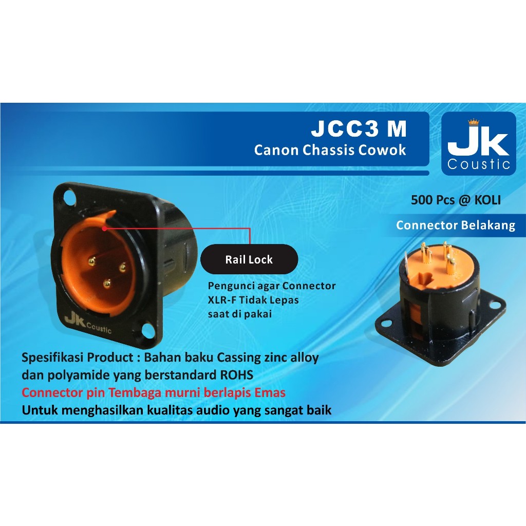 Jack Canon Chassis Male Jk Coustic JCC3 M Canon Cowok