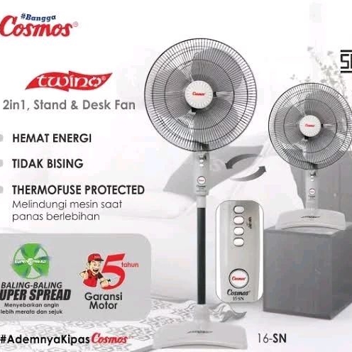 KIPAS ANGIN BERDIRI COSMOS 16SN/ STAND DESK FAN COSMOS 16 SN