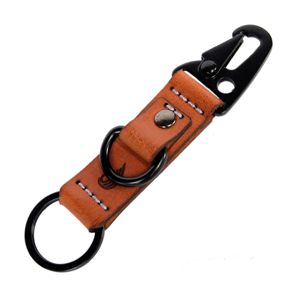 GANTUNGAN KUNCI KULIT ASLI | LEATHER HOOK | TANNED & HITAM & HIJAU ARMY | VATN | "RUDUS'