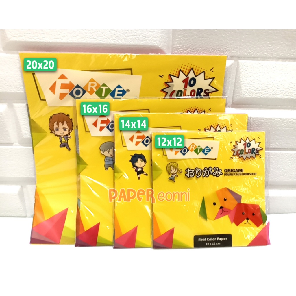 

Origami 2 sisi, Polos, Double face fluorencent