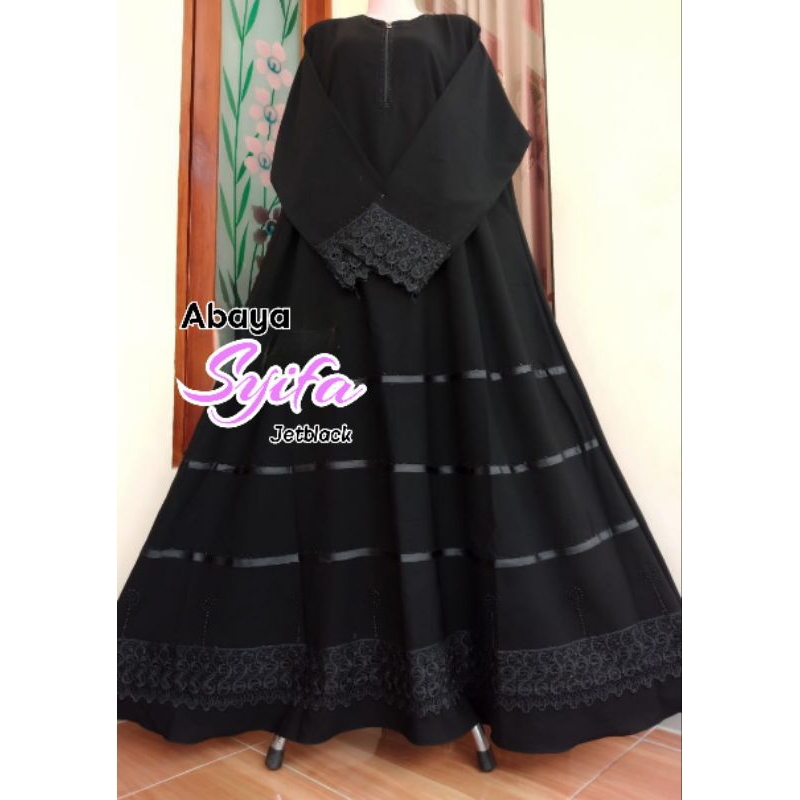 ABAYA SYIFA / GAMIS HITAM JETBLACK TEMBORO