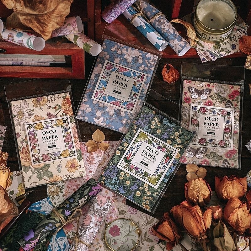 

5 Pcs Kertas Decor Paper Aesthetic Journaling Kit Diary