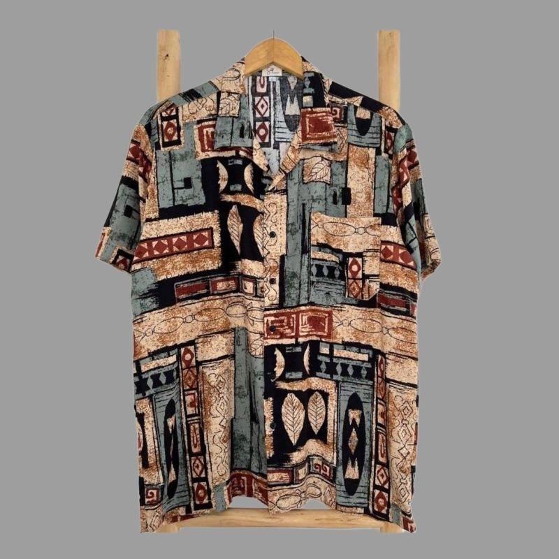 Kemeja hawai motif abstrak // kemeja unisex // kemeja rayon premium