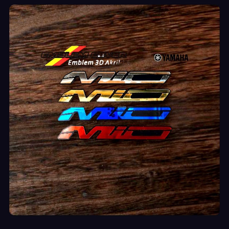 2pcs emblem timbul akrilik tebal 3 dimensi sepasang yamaha mio emblem 3D yamaha mio sporti mio j mio