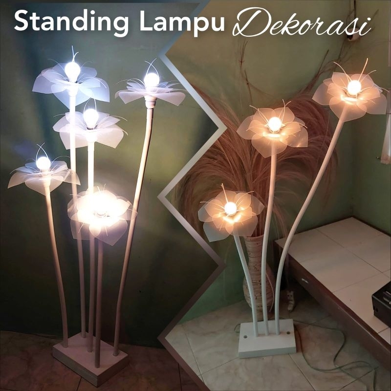 Standing lampu dekorasi, standing lampu kelopak bunga, terlaris,backdrop dekorasi pelaminan, bunga k