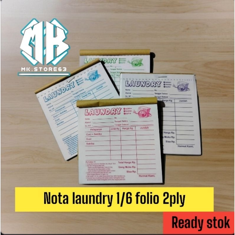 

NOTA LOUNDRY 2 PLY 1/6 FOLIO E - SIAP KIRIM