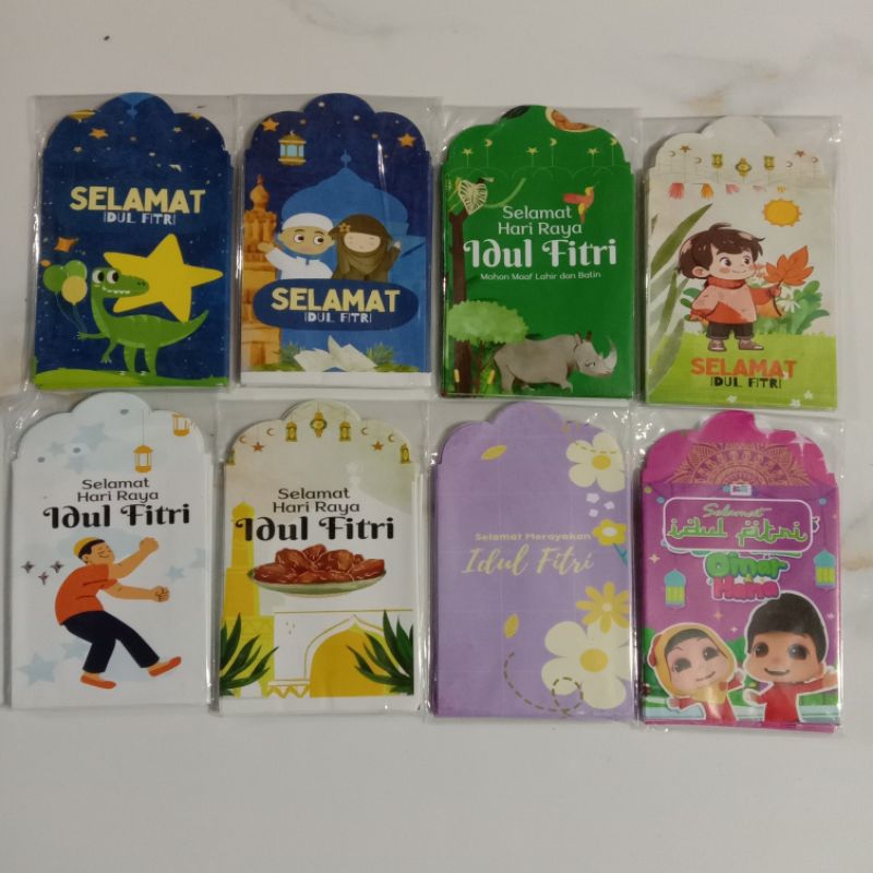 

Amplop lebaran kartun islami lucu medium isi 10