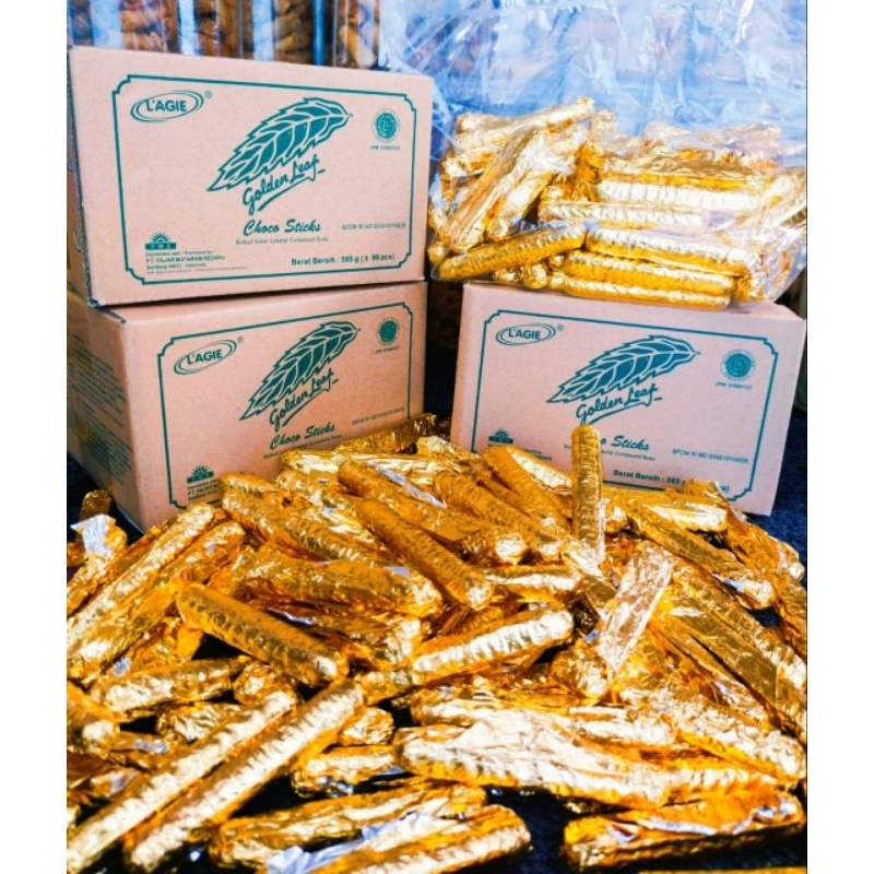 

Lagie Golden Leaf / Lagie Stik / Lagie Stick / Golden leaf choco stick / Coklat / Cokelat / Parcel / Parcel Lebaran