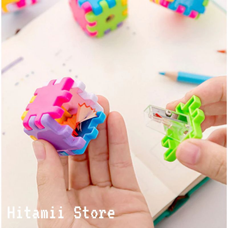 

[ Hitamii Store] Rautan Pensil Puzzle Bomgkar pasang - Peraut Lucu Unik - Pelancip