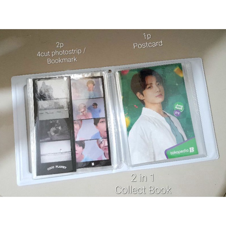 TERBARU 2 IN 1 COLLECT BOOK  4 CUT PHOTOSTRIP BOOKMARK POSTCARD KOLBUK