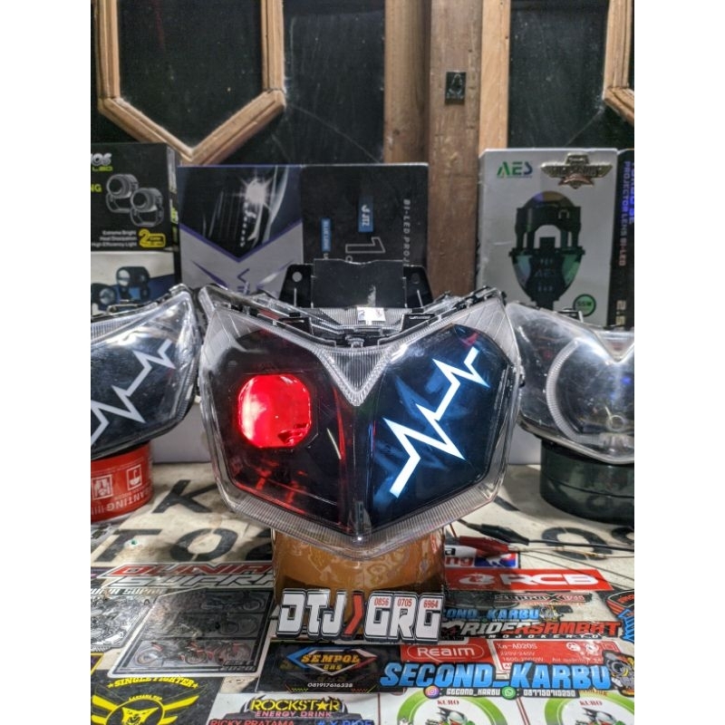 BILED MATRIX LAMPU UTAMA BILED HEADLAMP BILED MATRIX X1 SUPRA X 125 BATMAN + LAZY EYES