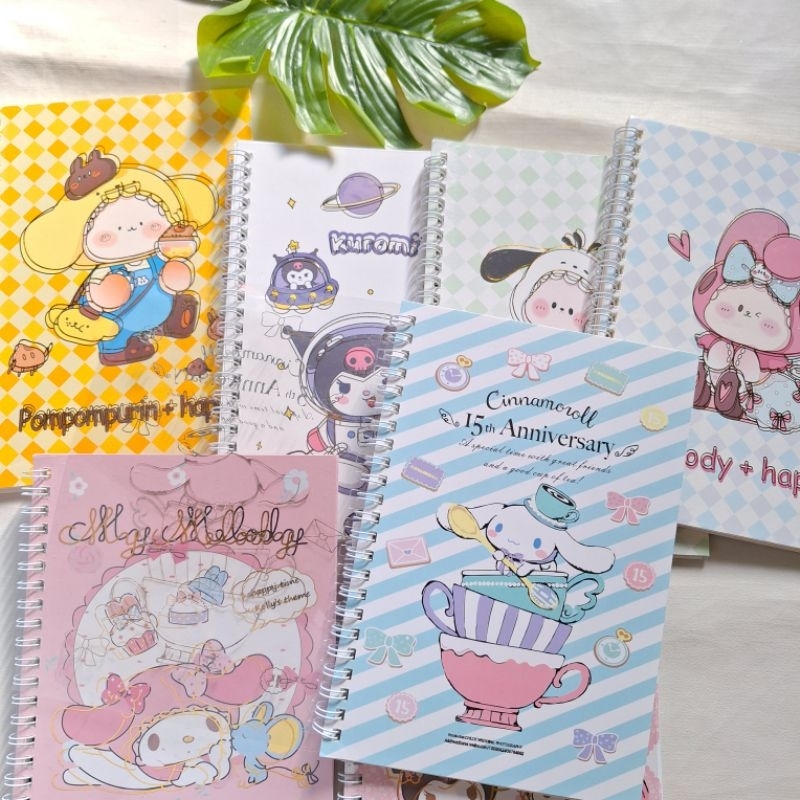 Sanrio Notebook Ring A5 Buku Tulis Jilid Ring Spiral Karakter Kartun Lucu