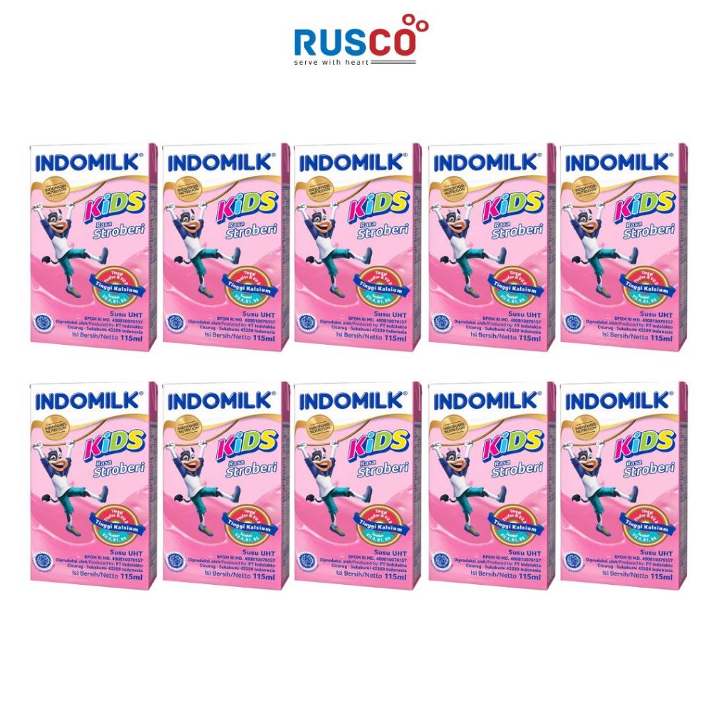 

Indomilk Kids Strawberry UHT 115ml ( 1 Paket Isi 10pcs) - RUSCOMART