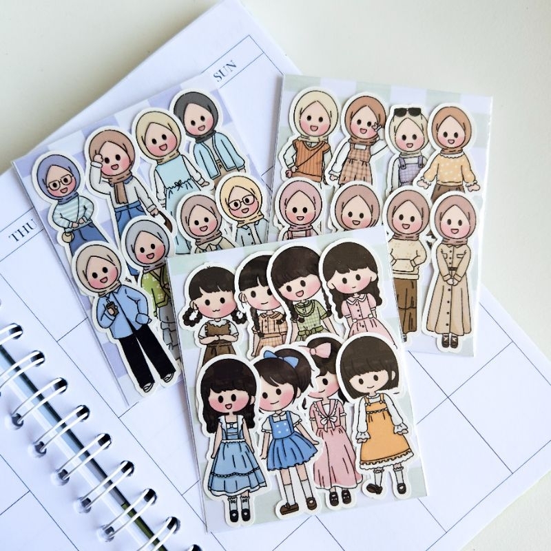 

Hijab Ootd waterproof Sticker Pack | Hijab Girl sticker pack | planner sticker | Journal sticker