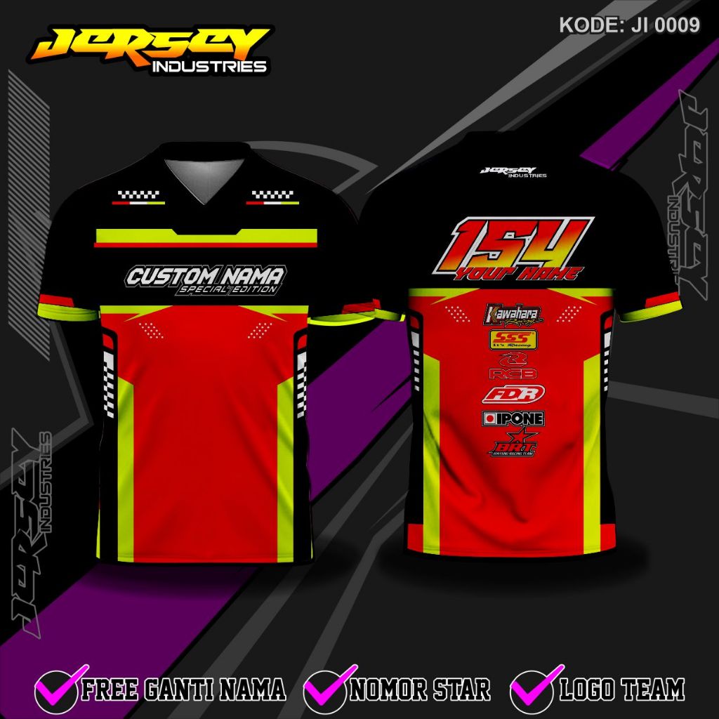 Jersey Nomer Start Racing Keren Simple - Kaos Balap Printing